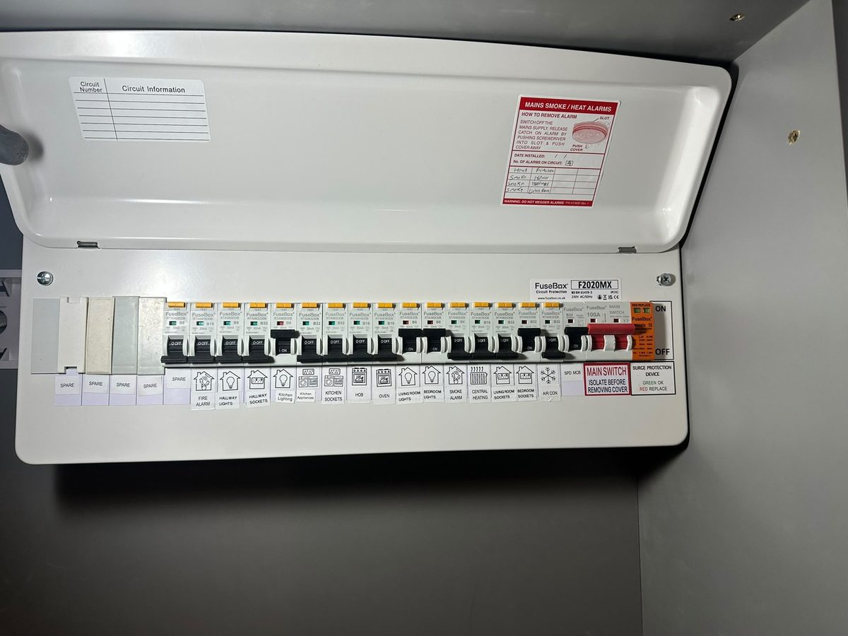 Completed FuseBox consumer unit installation