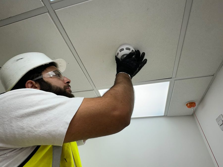 Fire alarm detector installation and testing
