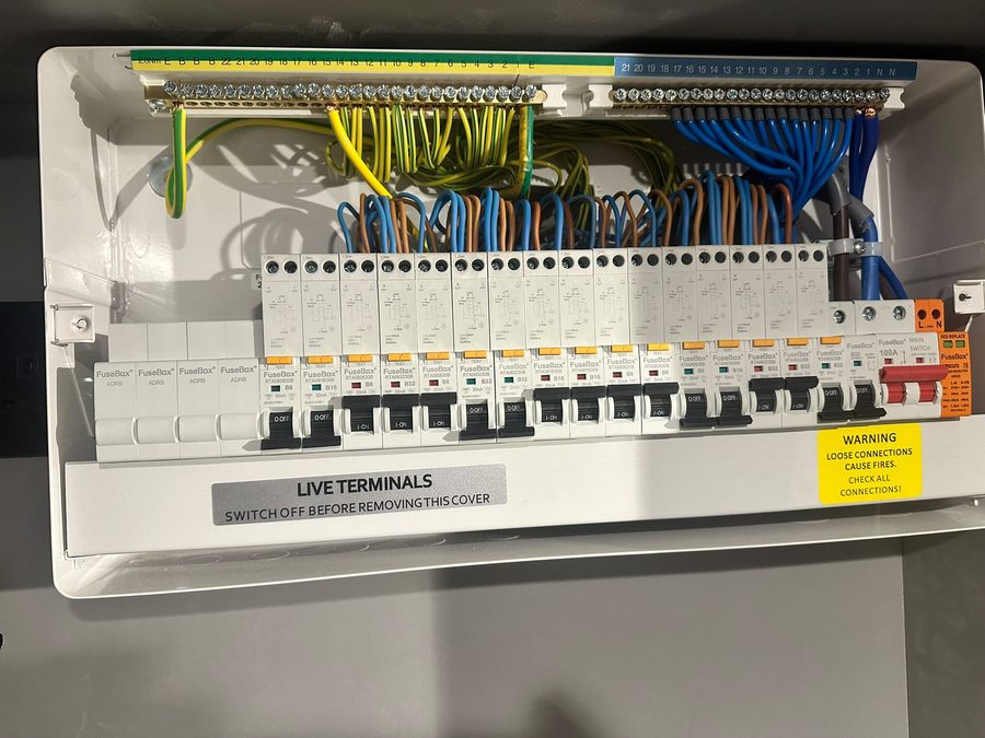 Clean consumer unit internals after a fuse board upgrade
